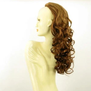 Demi-tête, demi-perruque ondulée 58 cm blond foncé cuivré ref 016 en g27 - Picture 1 of 9