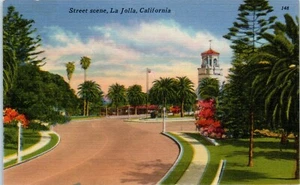 Straßenszene, La Jolla, Kalifornien Postkarte - Bild 1 von 2