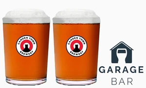 Set Of 2 Camden Town Jack Beer Glasses Half Pint 10oz Brand New - Picture 1 of 2