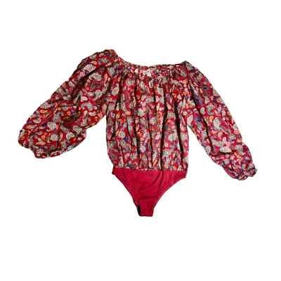 Free People Sundown Paisley Bodysuit Woman's Size S Retails $78 NWT - Image 1 of 4