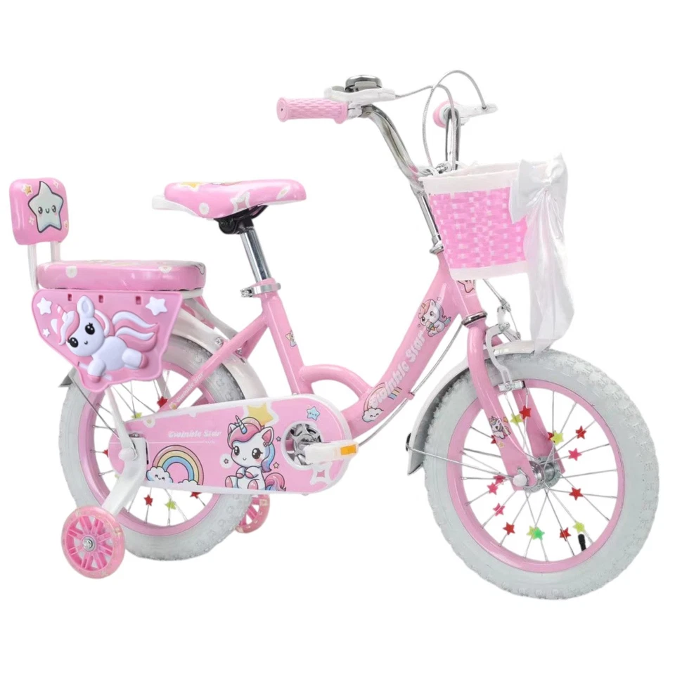 12/14/16 Zoll Kinderfahrrad Kinder Mädchen rosa lila Fahrrad Radfahren abnehmbar