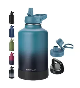 64oz Insulated Water Bottle with Straw, Half Gallon Stainless Steel Vacuum Wa... - Picture 1 of 7