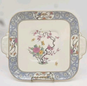 Vintage Lenox Ming Square Butterfly Cake Plate With Handles Hard To Find VG Rare - Picture 1 of 7