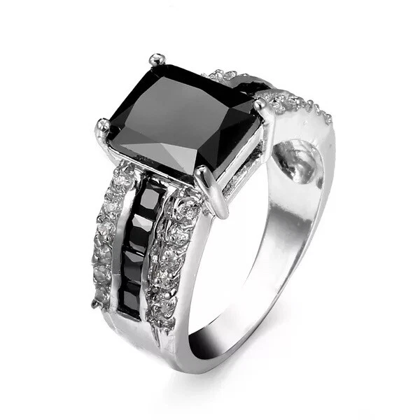 US 316L Women 8MM Stainless Steel CZ Ring Band Size 6-12 Engagement Wedding - Image 1 of 1