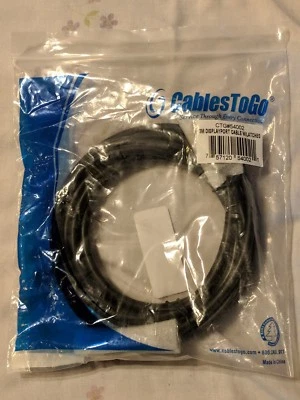 C2G 6ft DisplayPort Male/Male Cable; Black (supports 4k) - Image 1 of 4