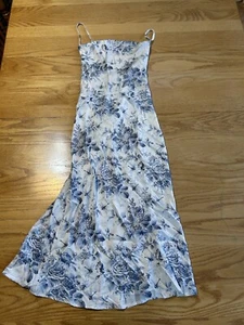 NWT Cider FLORAL & DRAGONFLY COWL NECK MIDI DRESS Size Large - Picture 1 of 8