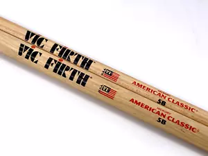 Vic Firth Bacchette American Classic 5B Punte Legno Hickory - Coppia 2 Bastoncini - Foto 1 di 4