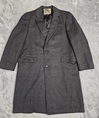 复古 HART SCHAFFNER MARX TUSCON VELOUR GILDNERS 男式厚羊毛大衣 ~ L 42-44 — 第 1/4 张图片