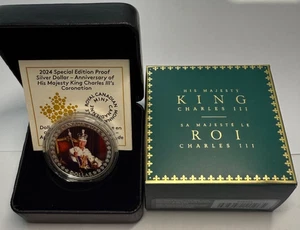 2024 Edición Especial Prueba Dólar de Plata Aniversario Coronación Rey Carlos III - Imagen 1 de 3