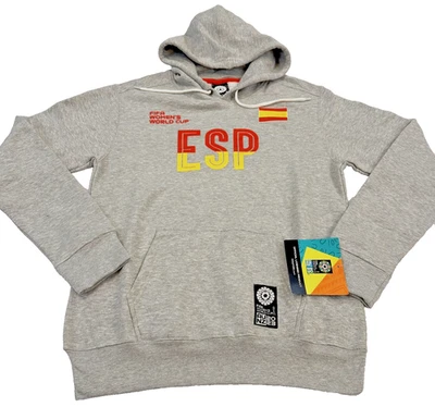 Sudadera con Capucha España ESP Mujer Pequeña Gris Copa Mundial de la FIFA 2023 Fútbol Nueva con Etiquetas Foto 1 de 4