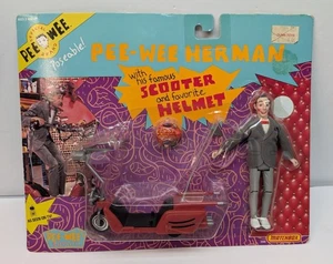 Matchbox PEE-WEE HERMAN SCOOTER, HELMET & PEE-WEE FIGURE 1988 New On Card - Picture 1 of 8