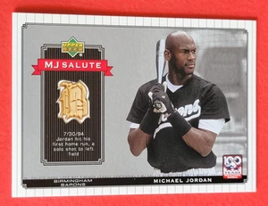 Michael Jordan GAME USED BAT CARD 2001 UPPER DECK MJ SALUTE HR 1 WHITE SOX BULLS - Picture 1 of 2