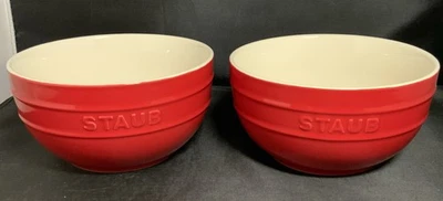 Staub Ceramic Universal Bowls Stoneware, Cherry Red 6.5” - Set Of 2 - Image 1 of 4