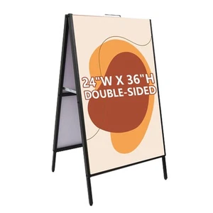 A-Frame Sidewalk Sign, 24x36 inches Heavy Duty Slide-in Folding Sidewalk Sign... - Picture 1 of 9