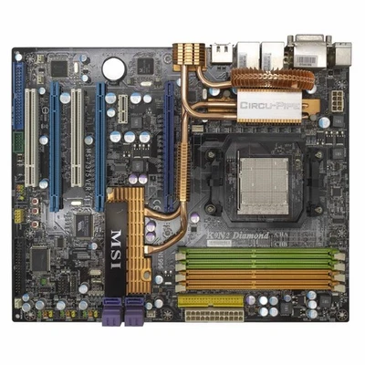 Motherboard Msi K9n2 Diamond Am2 Am2+ With Extreme X Audio Card Refurbished - Image 1 of 4