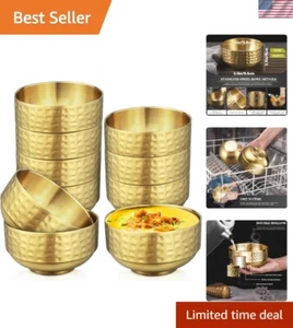 10 Pcs 4.5 In Gold Stainless Steel Bowls Small, 13Oz Double Walled Soup Bowls... - Picture 1 of 8