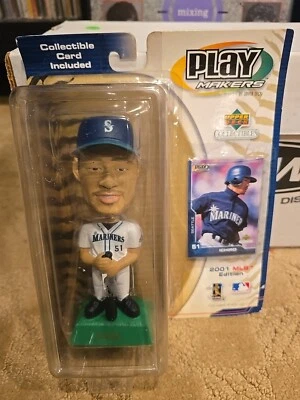 Ichiro Suzuki Rookie Bobblehead UD Playmakers Seattle Mariners White HOF  New  - Image 1 of 2