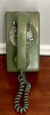 Vintage Bell System Western Electric Rotary Phone Wall Mount Avocado Green 228 • 70€
