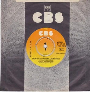 PETULA CLARK - DON'T CRY FOR ME ARGENTINA -GREEK 45 - Picture 1 of 4