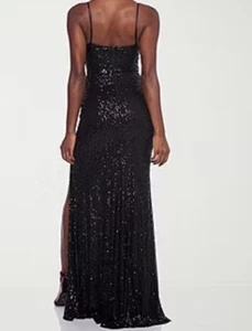 B. Smart  Junior Women's Sleeveless Sequin Bodycon Dress, 3, Black - Picture 1 of 3