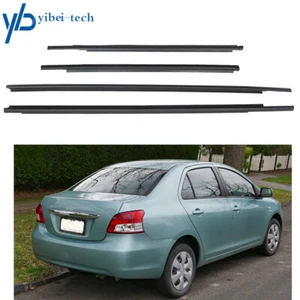 For 2007-16 Toyota Yaris Sedan 4Pcs Seal Belt Weatherstrip Window Moulding Trim - Picture 1 of 8