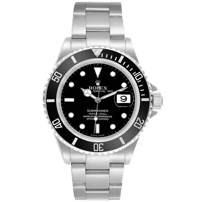 Reloj Rolex Submariner Date 40 mm esfera negra acero Oyster automático para hombre 16610 Foto 1 de 4
