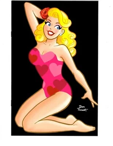 Dan Parent Archie's Valentines Betty Rosa y Negro Exclusivo Ediciones AGOTADO - Imagen 1 de 4