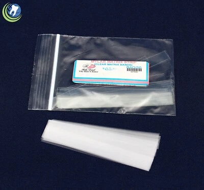 Dental Mylar Matrix Celluloid Clear Strips 3.66" L x 0.35" W x .002" D 50/Bag - Image 1 of 4