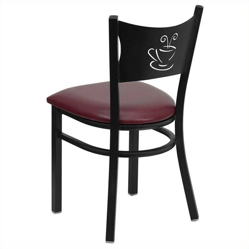 Flash Furniture Hercules Series Black Coffee Back Metal Restaurant Chair Vinyl