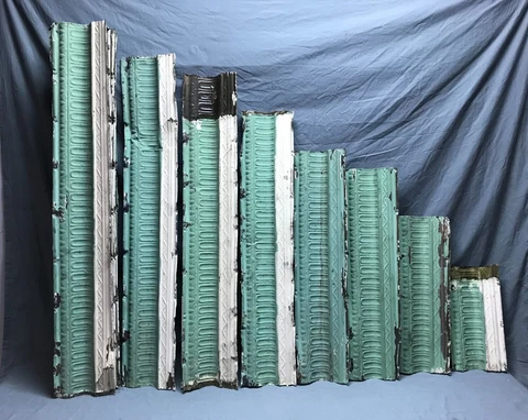 48 Linear Feet Antique Tin Ceiling Cove Trim Egg & Dart Architectural 1988-22B Cover