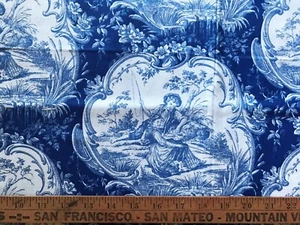 Tela de edredón de algodón azul victoriano por 32" x 44" - Imagen 1 de 2