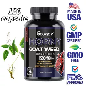 Horny Goat Weed Capsules - Mood And Energy Support, Improves Endurance - Picture 1 of 11