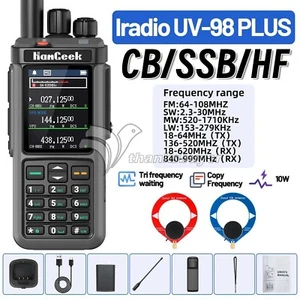 HamGeek UV-98 Plus 10W Talkie Walkie VHF UHF Émetteur-récepteur 1024CH avec Donut AM my23 - Photo 1/8