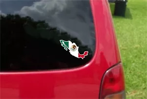 2 (PCS) Mexico Outline Map Flag Decals Stickers Full Color/Weather Proof - Picture 1 of 2