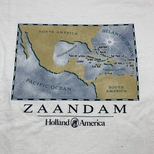 Vintage Holland America Line Zaandam T Shirt XL Casual Map Art Tee Heavy Cotton - Picture 1 of 11