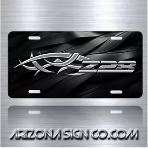 Chevy Camaro Z 28 Inspired Art on Black Aluminum License Plate Tag New - Imagen 1 de 6