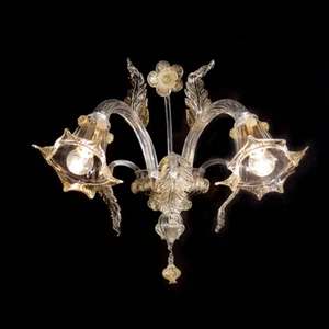 La giudecca applique en verre de Murano 2 lumières cristal or - Imagen 1 de 1