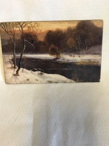 Antike Weihnachts Postkarte Winterszene - Bild 1 von 2