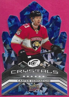 2021-22 Upper Deck Ice Hockey CARTER VERHAEGHE #IC-23 Crystals Die-Cut - Image 1 of 2