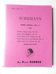 Schumann - Lieder (Songs) Volume 11 - 1840 Lea Pocket Scores No 117 study - Picture 1 of 3