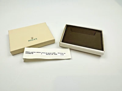 Cartera con tarjetero Rolex genuina de cuero marrón ¡NUEVA! Foto 1 de 4