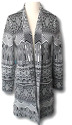 RUBY ROAD (S) Long Sleeve Open Front Jacket/Coat Black & White - Image 1 of 4