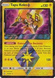 Pokémon TCG Tapu Koko Prism Star Sun & Moon - Team Up 51/181 Holo Holo Rare - Picture 1 of 1