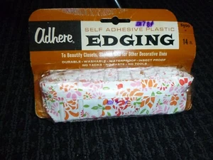 Vtg Adhere Pleated Trim Self Adhesive Shelf Lining Edging Orange Pink 2" x 14 Ft - Picture 1 of 5
