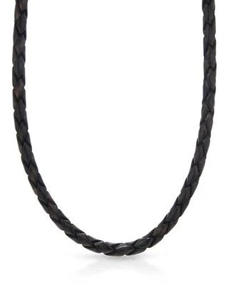 MONEDA Elegante Collar Unisex en Cuero Marrón y Plata de Ley 925 22 pulgadas Foto 1 de 2