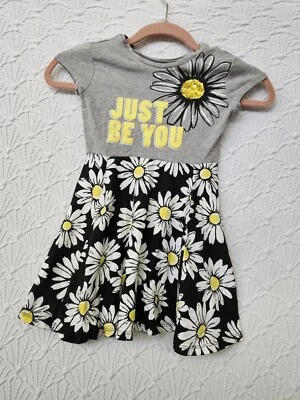 Girls Justice Dress 6 Gray With Daisy Flowers Just Be You Cute Pre-owned  - Image 1 of 4