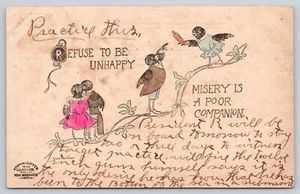 Postal publicada A/S Grace Harlow Blackbirds Crow se niega a ser infeliz UDB (J037) - Imagen 1 de 2