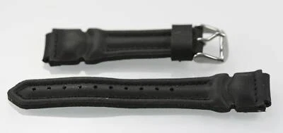 Correa de reloj de repuesto de cuero de goma negra de acero inoxidable Fossil para hombre de 18 mm Foto 1 de 2