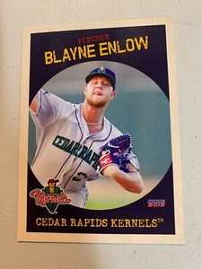 Blayne Enlow Card 2019 cedar Rapids Kernels Team Card