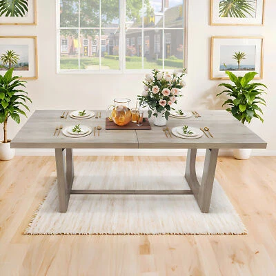 70.8'' Dining Room Table Kitchen Table w/ Heavy Duty Wooden Base for 6-8 People - Image 1 of 4
